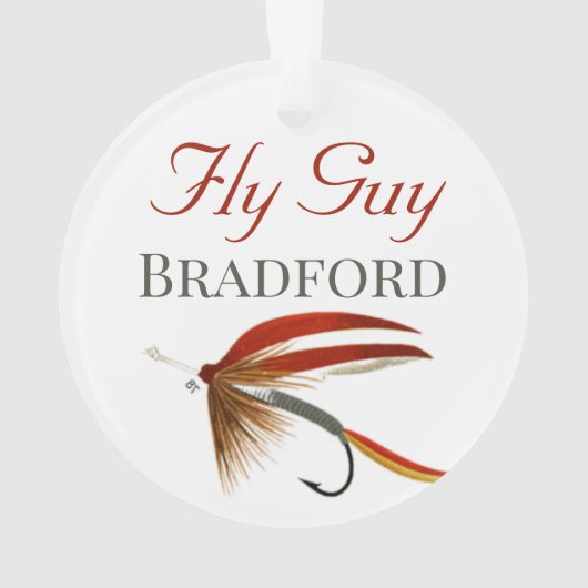 Monogrammed Fishermen Fly Fishing lure Ornament (achterkant)
