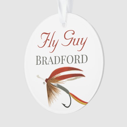 Monogrammed Fishermen Fly Fishing lure Ornament (voorkant)