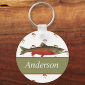 Monogrammed Fishermen Fly Fishing Salmon lure Sleutelhanger (Voorkant)