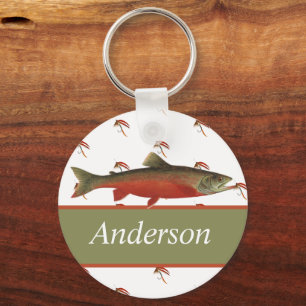 Monogrammed Fishermen Fly Fishing Salmon lure Sleutelhanger