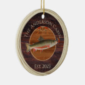 Monogrammed Fishermen Vliegforel Keramisch Ornament (Rechts)