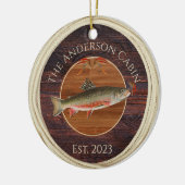 Monogrammed Fishermen Vliegforel Keramisch Ornament (Links)