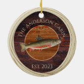 Monogrammed Fishermen Vliegforel Keramisch Ornament (Achterkant)