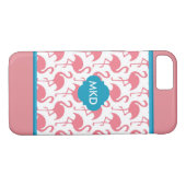 Monogrammed Flamingo iPhone Case (Achterkant (Horizontaal))