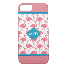Monogrammed Flamingo iPhone Case