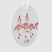 Monogrammed Flamingo Kerstversiering Ornament (voorkant)