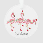 Monogrammed Flamingo Kerstversiering Ornament (achterkant)