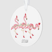 Monogrammed Flamingo Kerstversiering Ornament (voorkant)