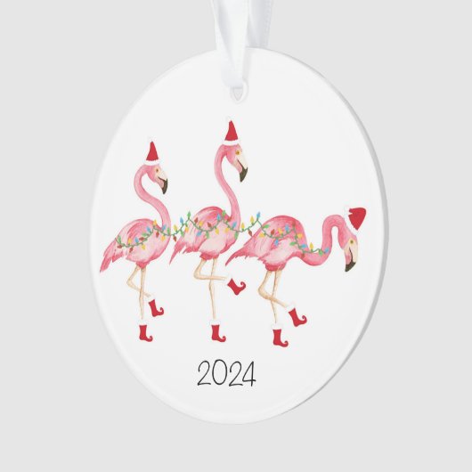 Monogrammed Flamingo Kerstversiering Ornament (voorkant)