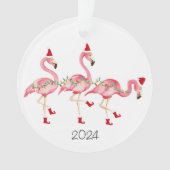 Monogrammed Flamingo Kerstversiering Ornament (voorkant)