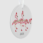 Monogrammed Flamingo Kerstversiering Ornament (voorkant)