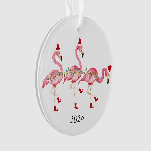 Monogrammed Flamingo Kerstversiering Ornament (voorkant)
