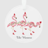 Monogrammed Flamingo Kerstversiering Ornament (achterkant)