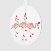 Monogrammed Flamingo Kerstversiering Ornament (voorkant)