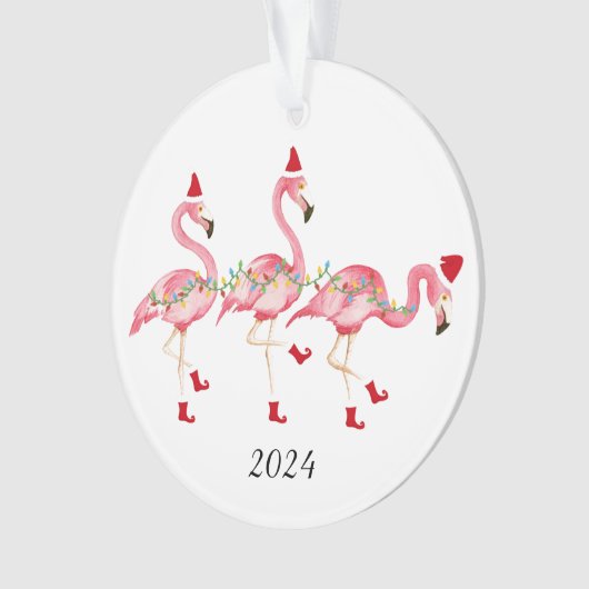 Monogrammed Flamingo Kerstversiering Ornament (voorkant)