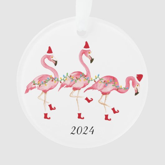 Monogrammed Flamingo Kerstversiering Ornament (voorkant)