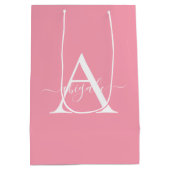 Monogrammed Flamingo Pink | Minimale legant Medium Cadeauzakje (Achterkant)