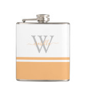 Monogrammed Flask Modern Script Peach Heupfles (Voorkant)