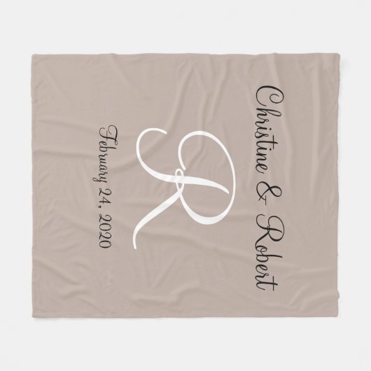 Monogrammed fleece deken (Voorkant (Horizontaal))