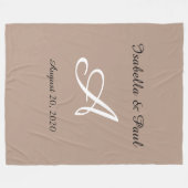Monogrammed fleece deken, bruiloft cadeau (Voorkant (Horizontaal))