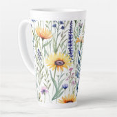 Monogrammed Floral Botanical Wildflowers  Latte Mok (Linkerhoek)