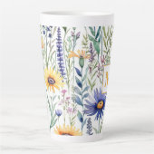 Monogrammed Floral Botanical Wildflowers  Latte Mok (Voorkant)