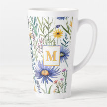 Monogrammed Floral Botanical Wildflowers 