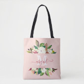  Monogrammed Floral Bridesmaid Tote Bag (Voorkant)