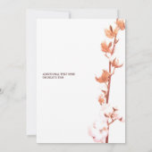 Monogrammed Floral Cotton Verloving Invitation Kaart (Achterkant)