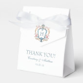  Monogrammed Floral Crest Wedding Bedankt Bedankdoosjes (Voorkant Zijde)