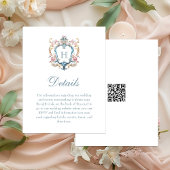  Monogrammed Floral Crest Wedding Details Informatiekaartje