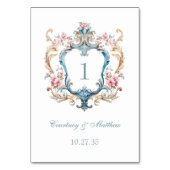  Monogrammed Floral Crest Wedding Kaart (Achterkant)