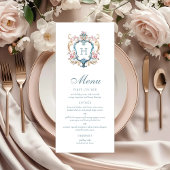  Monogrammed Floral Crest Wedding Menu