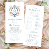  Monogrammed Floral Crest Wedding Programmakaart