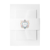  Monogrammed Floral Crest Wedding Uitnodigingen Wikkel (Voorkant Voorbeeld)