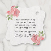 Monogrammed Floral Disco Ball Bruiloft Dank u Bedankjes Labels (Achterkant)