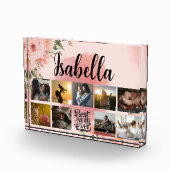 Monogrammed Floral fotocollage voor moeder Fotoblokken (Rechts)