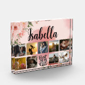 Monogrammed Floral fotocollage voor moeder Fotoblokken (Links)