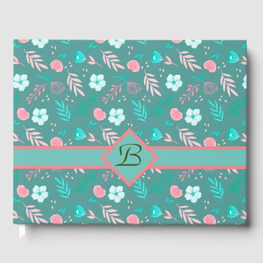 Monogrammed Floral Gastenboek (Voorkant)