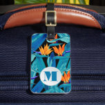 Monogrammed Floral Pattern Bagagelabel<br><div class="desc">Een stijlvol bagagelabel is voorzien van een patroon van tropische vogel met paradijse bloemen en van een monogram van uw initiaal op de voorzijde en van uw adresgegevens op de achterzijde OF kies de stijl die u op de achterzijde kunt plaatsen. Creëer voor jezelf of geven als geschenk. MATCHING-trektas en...</div>