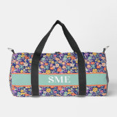 Monogrammed Floral Pattern Gym Bag Plunjezak (Voorkant)