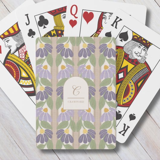 Monogrammed Floral Playing Cards Pokerkaarten