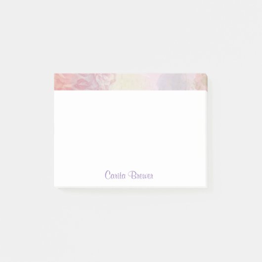 Monogrammed Floral Post-it Notes (Voorkant)