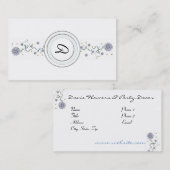 Monogrammed Floral Profile Visitekaartjes Sjabloon (Voorkant / Achterkant)