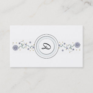 Monogrammed Floral Profile Visitekaartjes Sjabloon