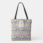 Monogrammed Floral Striped Tote Bag (Achterkant)