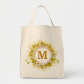 Monogrammed Floral Tote Bag (Voorkant)