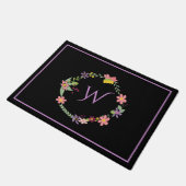 Monogrammed Floral Wreator Deuren Deurmat (Schuin)