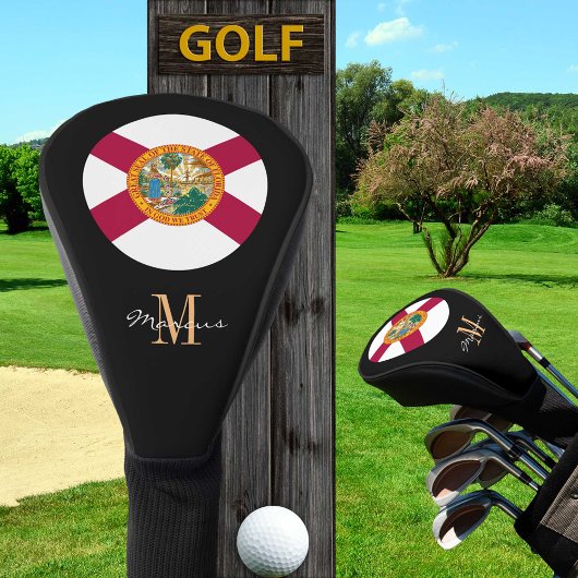 Monogrammed & Florida Flag Golf Clubs Hoesje Golfheadcover