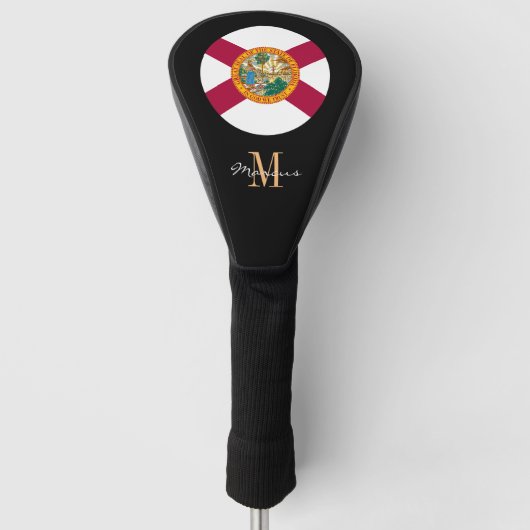 Monogrammed & Florida Flag Golf Clubs Hoesje Golfheadcover (Voorkant)